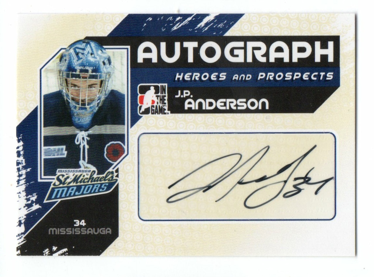 2010-11 ITG Heroes and Prospects Autographs #AJA J.P. Anderson (30-190x4-OTHERS)