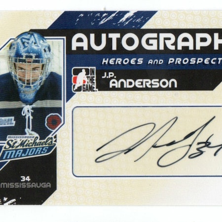 2010-11 ITG Heroes and Prospects Autographs #AJA J.P. Anderson (30-190x4-OTHERS)