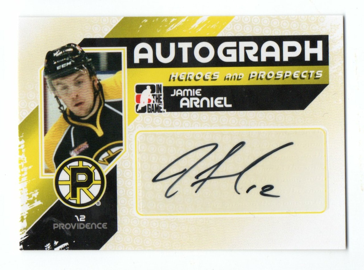 2010-11 ITG Heroes and Prospects Autographs #AJAR Jamie Arniel (30-198x7-OTHERS)