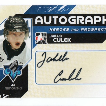 2010-11 ITG Heroes and Prospects Autographs #AJCU Jakub Culek (30-190x3-OTHERS)