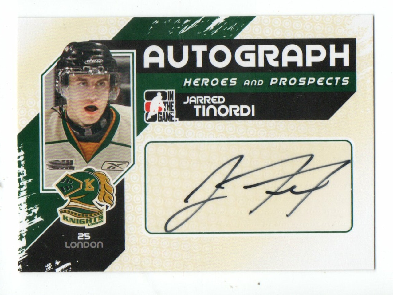 2010-11 ITG Heroes and Prospects Autographs #AJT Jarred Tinordi (40-193x3-CANADIENS)