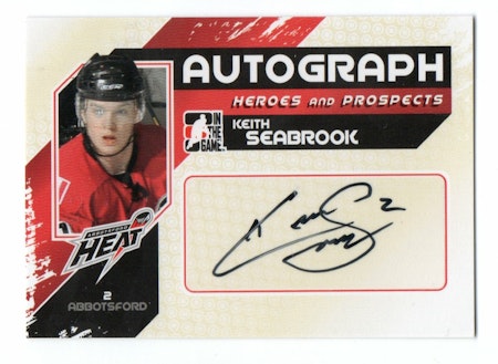 2010-11 ITG Heroes and Prospects Autographs #AKSE Keith Seabrook (30-188x4-OTHERS)