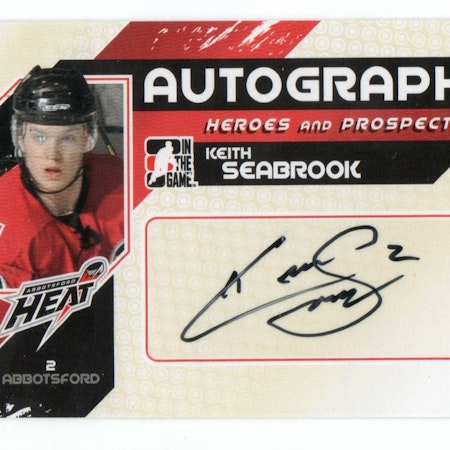 2010-11 ITG Heroes and Prospects Autographs #AKSE Keith Seabrook (30-188x4-OTHERS)