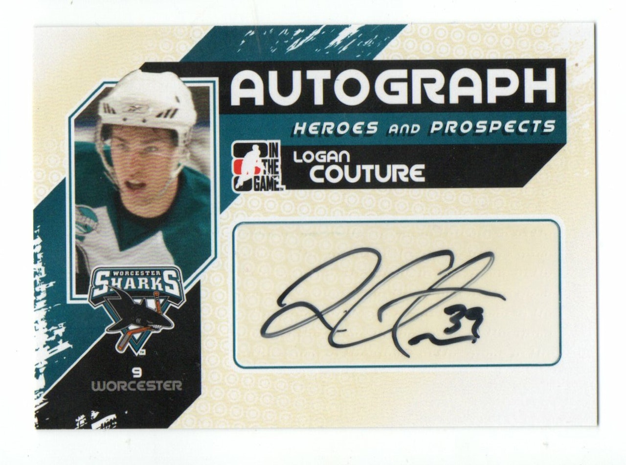 2010-11 ITG Heroes and Prospects Autographs #ALCO Logan Couture (100-193x9-SHARKS)
