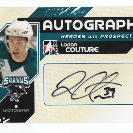 2010-11 ITG Heroes and Prospects Autographs #ALCO Logan Couture (100-193x9-SHARKS)