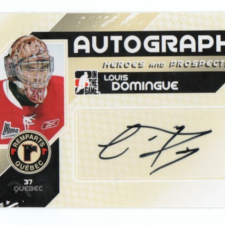 2010-11 ITG Heroes and Prospects Autographs #ALD Louis Domingue (30-189x6-COYOTES)
