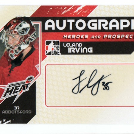 2010-11 ITG Heroes and Prospects Autographs #ALI Leland Irving (30-188x7-OTHERS)