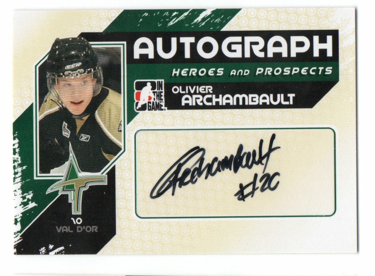 2010-11 ITG Heroes and Prospects Autographs #AOA Olivier Archambault SP (30-193x4-OTHERS)