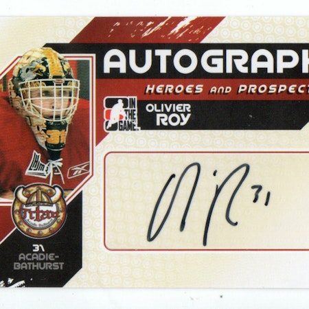 2010-11 ITG Heroes and Prospects Autographs #AOR Olivier Roy (30-189x3-OTHERS)