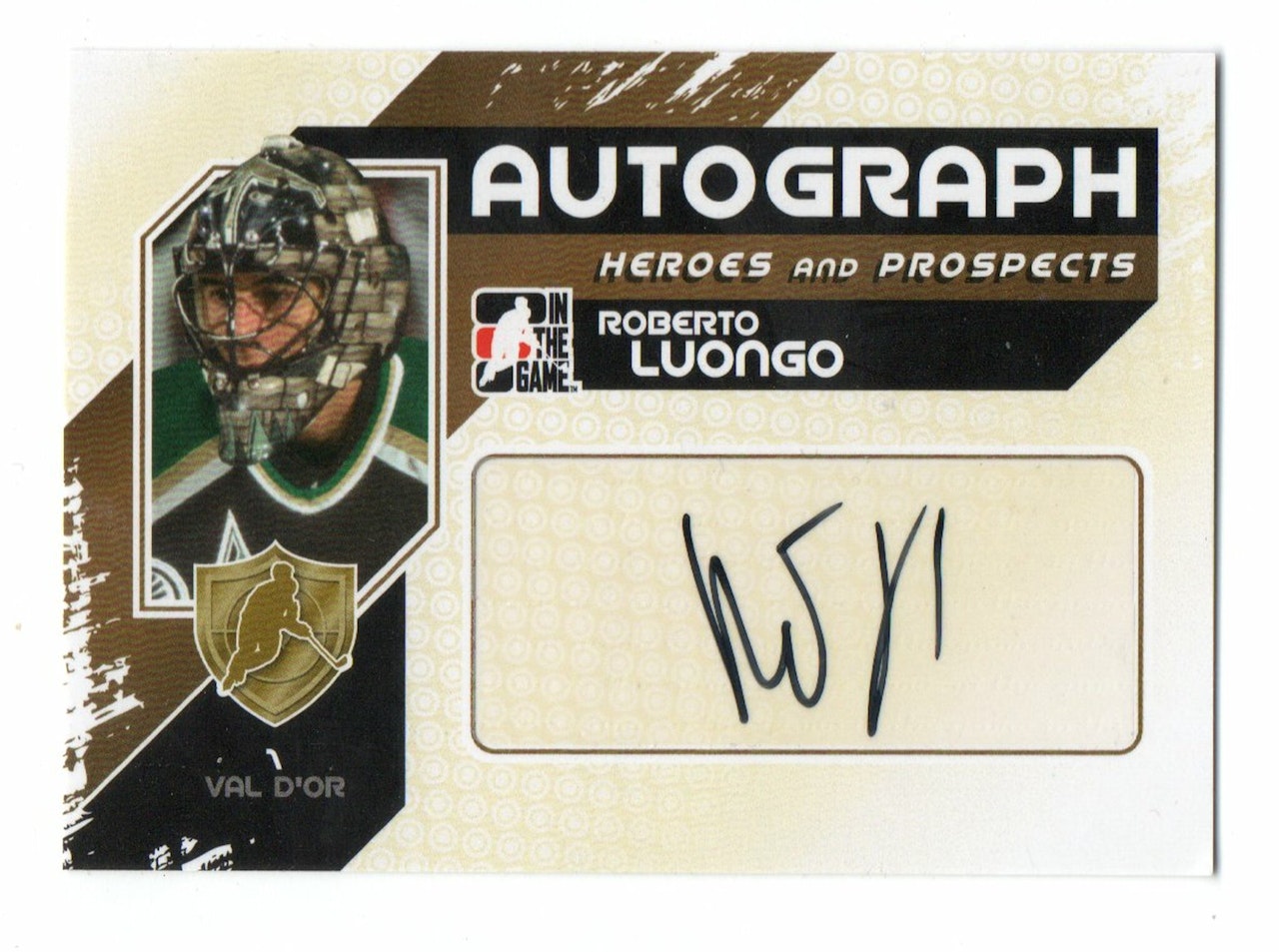 2010-11 ITG Heroes and Prospects Autographs #ARLU Roberto Luongo SP (200-192x3-CANUCKS+NHLPANTHERS)