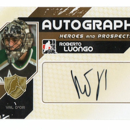 2010-11 ITG Heroes and Prospects Autographs #ARLU Roberto Luongo SP (200-192x3-CANUCKS+NHLPANTHERS)