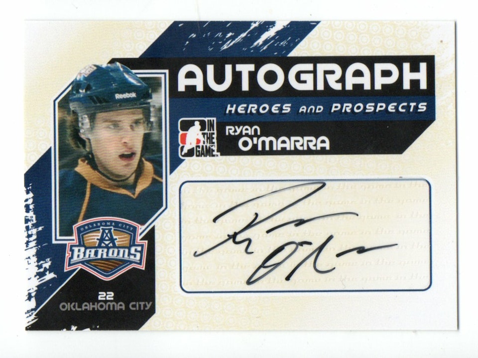 2010-11 ITG Heroes and Prospects Autographs #ARO Ryan O'Marra (30-191x9-OTHERS)