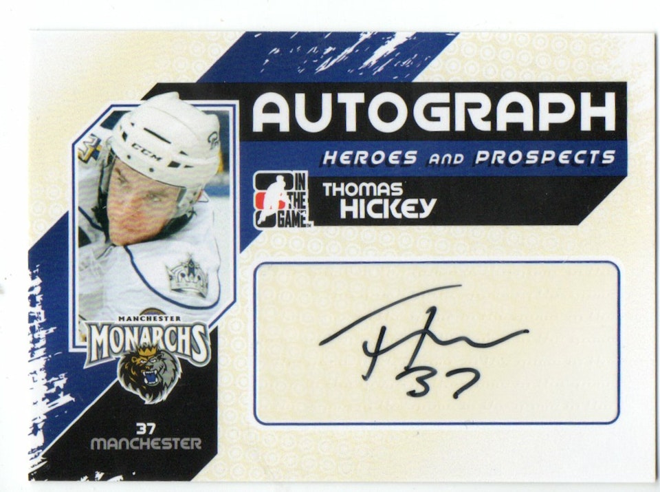 2010-11 ITG Heroes and Prospects Autographs #ATH Thomas Hickey (30-191x3-ISLANDERS)