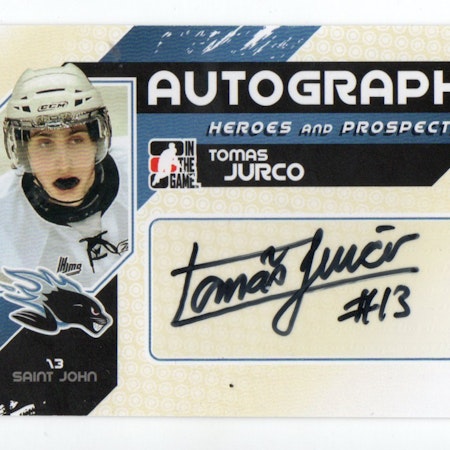 2010-11 ITG Heroes and Prospects Autographs #ATJ Tomas Jurco (40-190x7-RED WINGS)