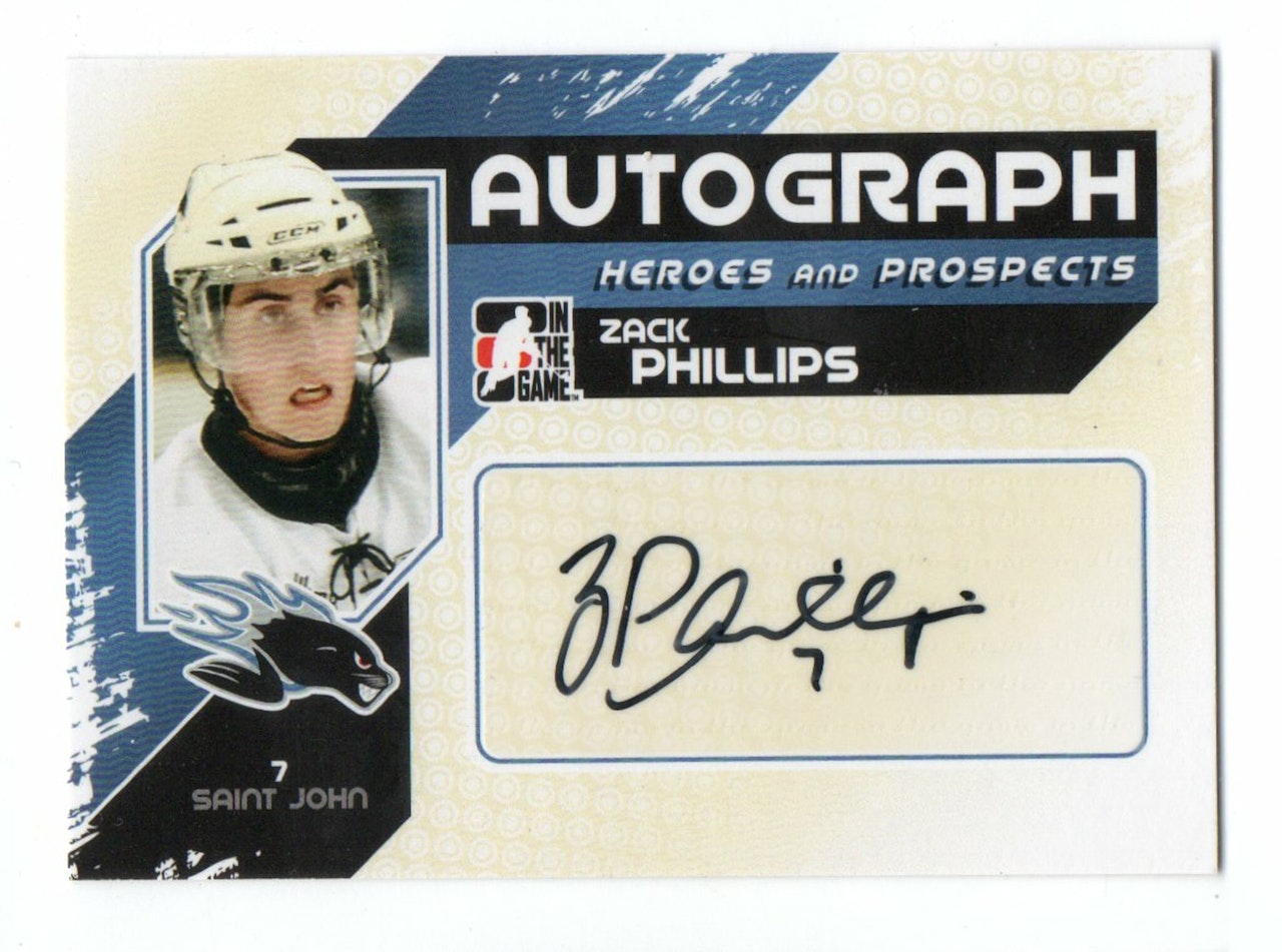 2010-11 ITG Heroes and Prospects Autographs #AZP Zack Phillips (30-191x1-OTHERS)