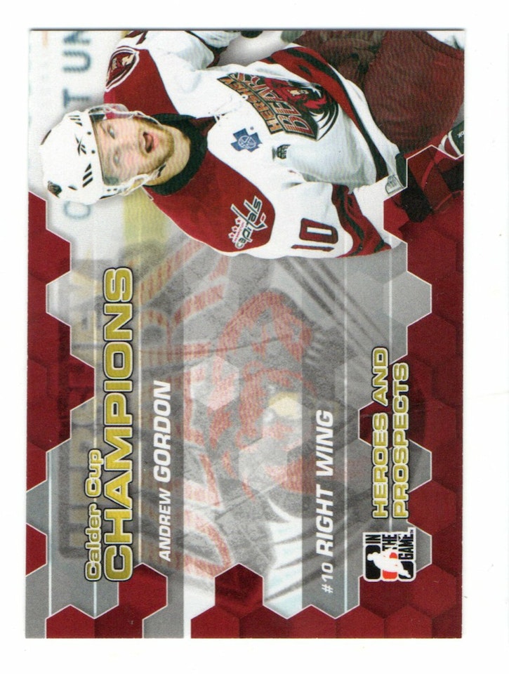 2010-11 ITG Heroes and Prospects Calder Cup Champions #CC04 Andrew Gordon (30-182x6-OTHERS)