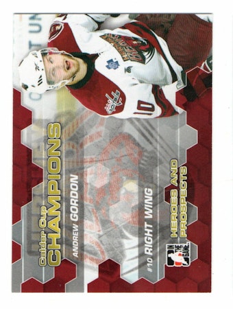 2010-11 ITG Heroes and Prospects Calder Cup Champions #CC04 Andrew Gordon (30-182x6-OTHERS)