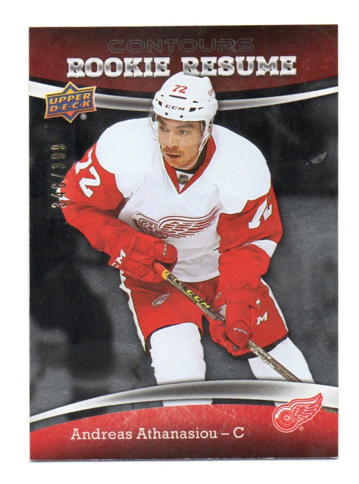 2015-16 Upper Deck Contours Rookie Resume #RR31 Andreas Athanasiou (40-210x9-RED WINGS)