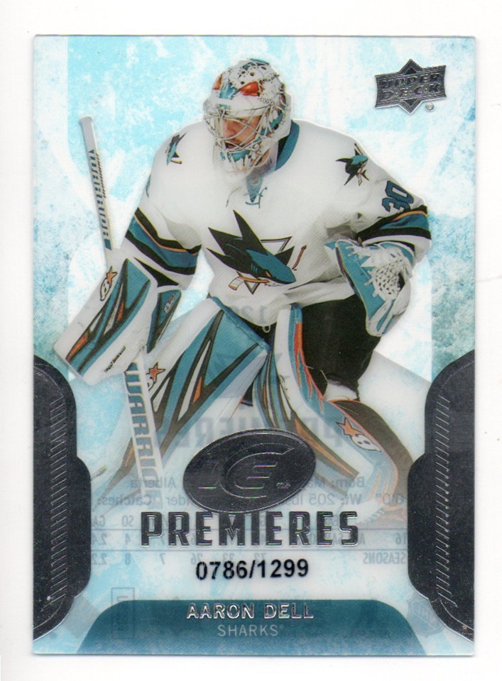 2016-17 Upper Deck Ice #129 Aaron Dell RC (40-208x6-SHARKS)