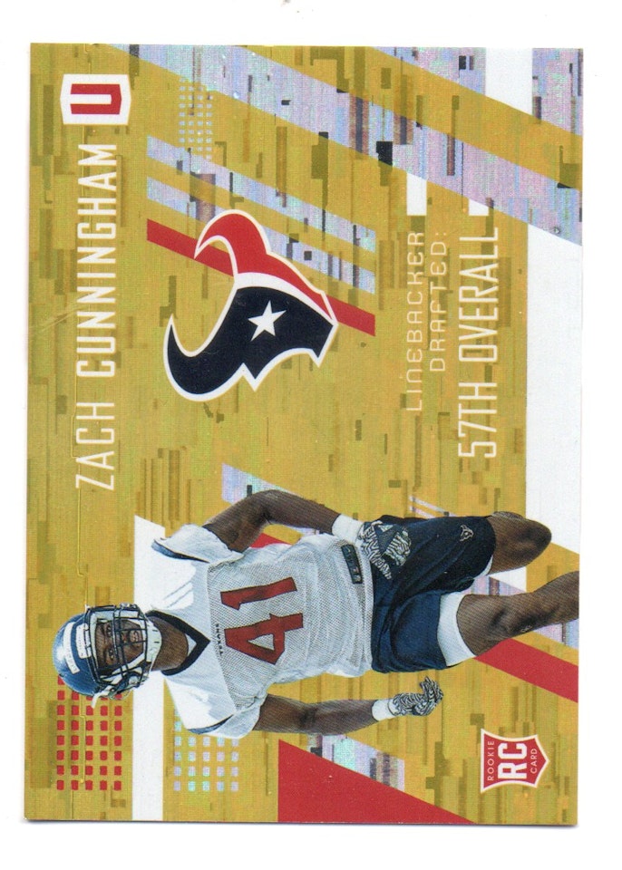 2017 Panini Unparalleled Yellow #250 Zach Cunningham (25-279x6-NFLTEXANS)