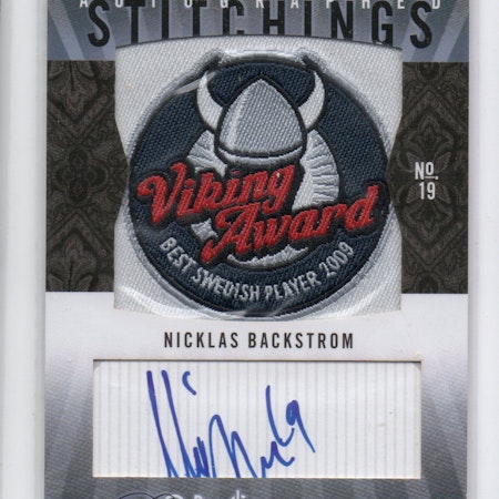 2009-10 OPC Premier Stitchings Autographs #APSNB Nicklas Backstrom (300-315x4-CAPITALS)