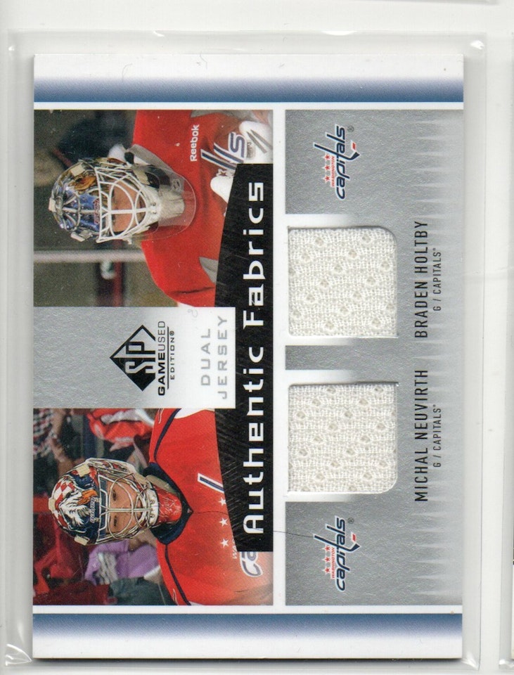2013-14 SP Game Used Authentic Fabrics Dual #AF2NH Michal Neuvirth Braden Holtby D (40-315x8-CAPITALS)