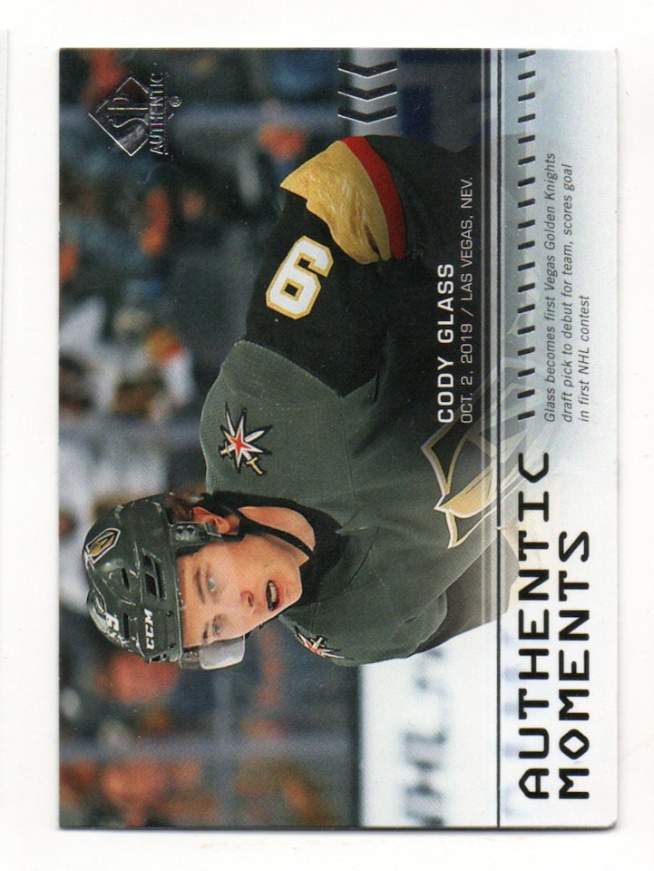 2019-20 SP Authentic #113 Cody Glass AM (10-313x9-GOLDENKNIGHTS)