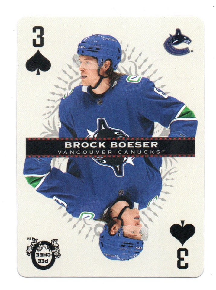 2021-22 O-Pee-Chee Playing Cards #3SPADES Brock Boeser (15-319x5-CANUCKS) (2)