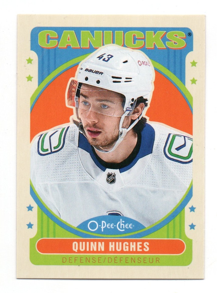 2021-22 O-Pee-Chee Retro #421 Quinn Hughes (12-317x4-CANUCKS)