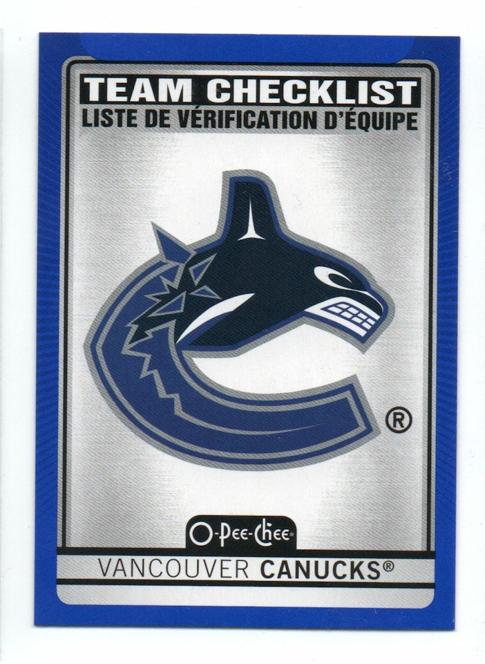 2021-22 O-Pee-Chee Blue #578 Vancouver Canucks (10-322x8-CANUCKS)