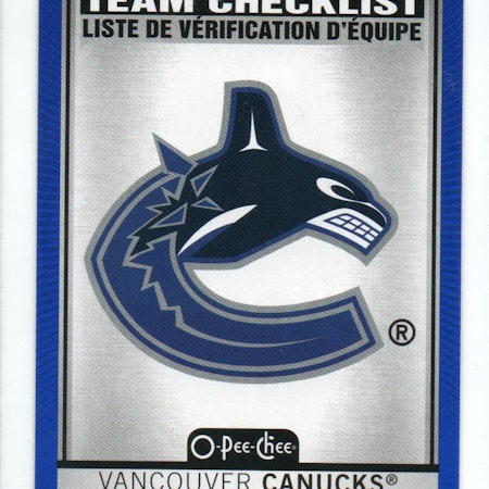 2021-22 O-Pee-Chee Blue #578 Vancouver Canucks (10-322x8-CANUCKS)