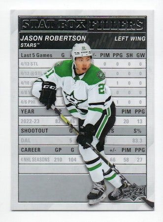 2023-24 Upper Deck Stat Box Fillers #SB23 Jason Robertson (15-334x7-NHLSTARS)