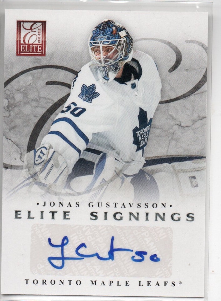 2011-12 Elite Signings #66 Jonas Gustavsson (50-339x7-MAPLE LEAFS)