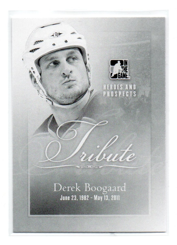 2011-12 ITG Heroes and Prospects #199 Derek Boogaard TRIB (10-351x8-NHLWILD)
