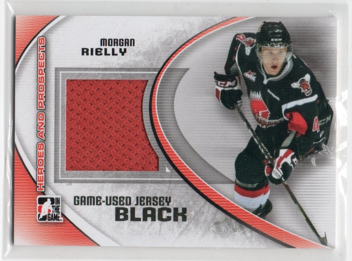 2011-12 ITG Heroes and Prospects Game Used Jerseys Black #M34 Morgan Rielly (50-349x7-MAPLE LEAFS)
