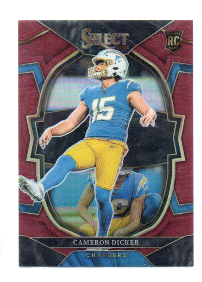 2022 Select Prizm Maroon #16 Cameron Dicker (50-354x3-NFLCHARGERS)