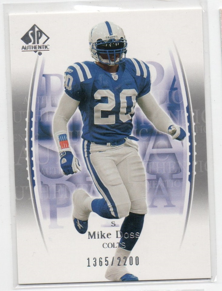 2003 SP Authentic #119 Mike Doss RC (20-387x8-NFLCOLTS)