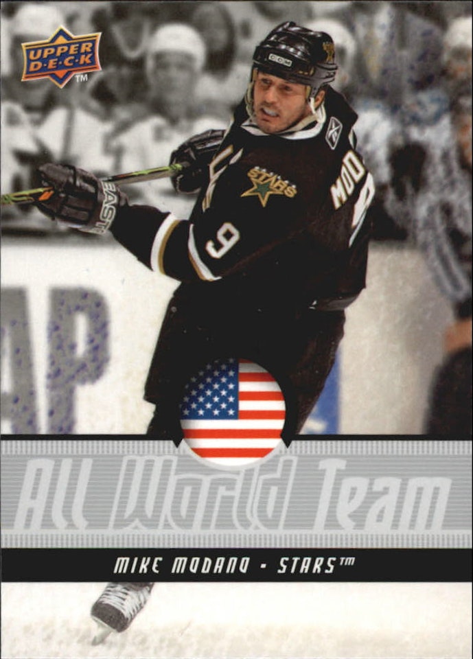 2008-09 Upper Deck All-World Team #AWT8 Mike Modano (20-371x8-NHLSTARS)