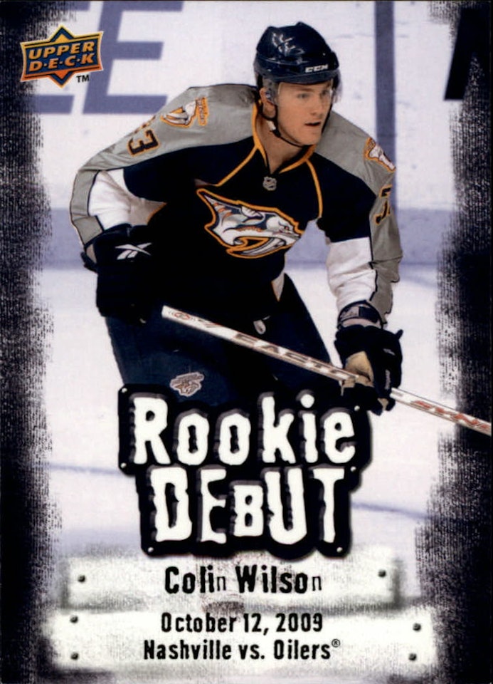 2009-10 Upper Deck Rookie Debuts #RD8 Colin Wilson (10-369x1-PREDATORS)