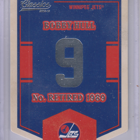 2012-13 Classics Signatures Banner Numbers #10 Bobby Hull SP (40-380x3-NHLJETS)