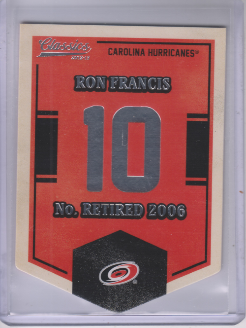 2012-13 Classics Signatures Banner Numbers #21 Ron Francis (25-379x9-HURRICANES)
