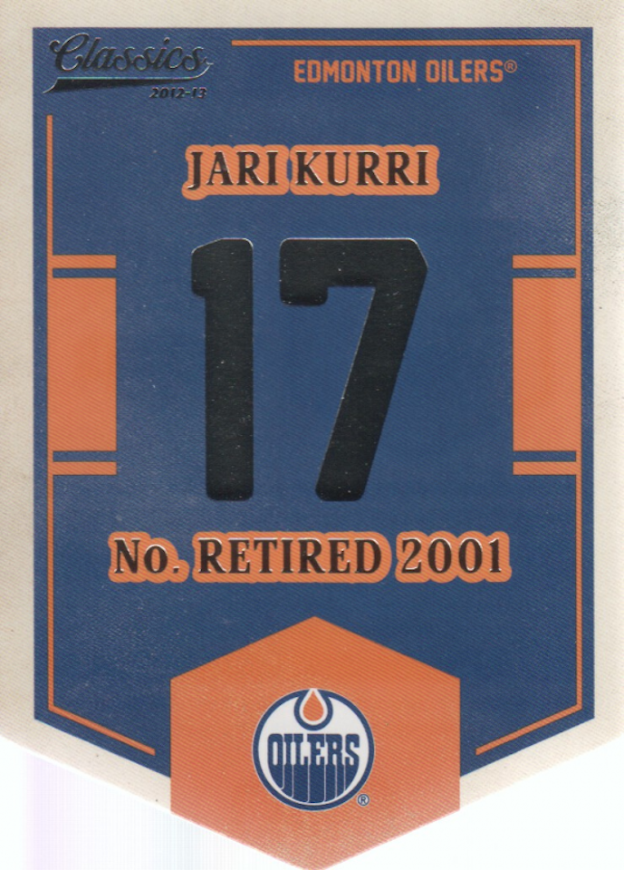 2012-13 Classics Signatures Banner Numbers #34 Jari Kurri (20-379x7-OILERS) (2)