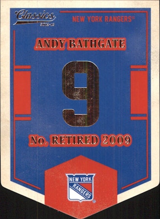 2012-13 Classics Signatures Banner Numbers #51 Andy Bathgate (20-379x3-RANGERS) (2)