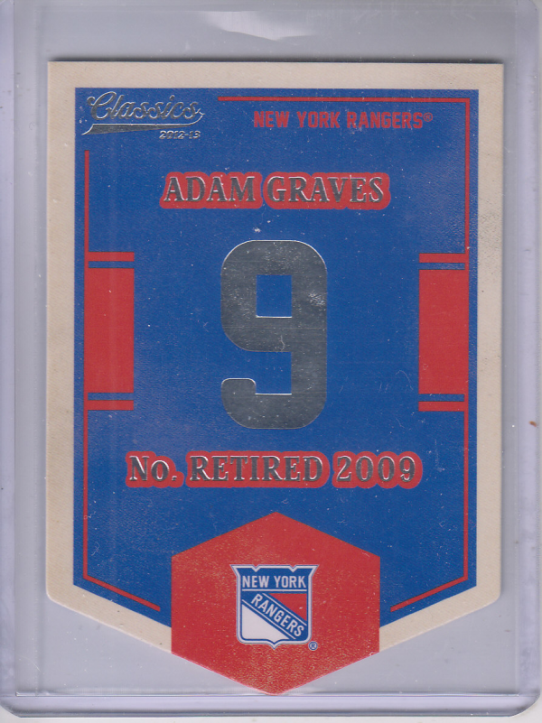 2012-13 Classics Signatures Banner Numbers #54 Adam Graves (15-379x1-RANGERS) (2)