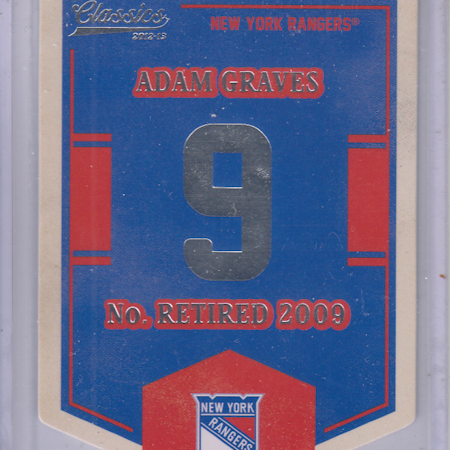 2012-13 Classics Signatures Banner Numbers #54 Adam Graves (15-379x1-RANGERS) (2)