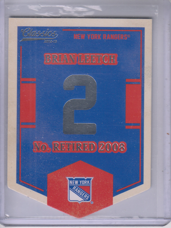 2012-13 Classics Signatures Banner Numbers #55 Brian Leetch (15-378x9-RANGERS)