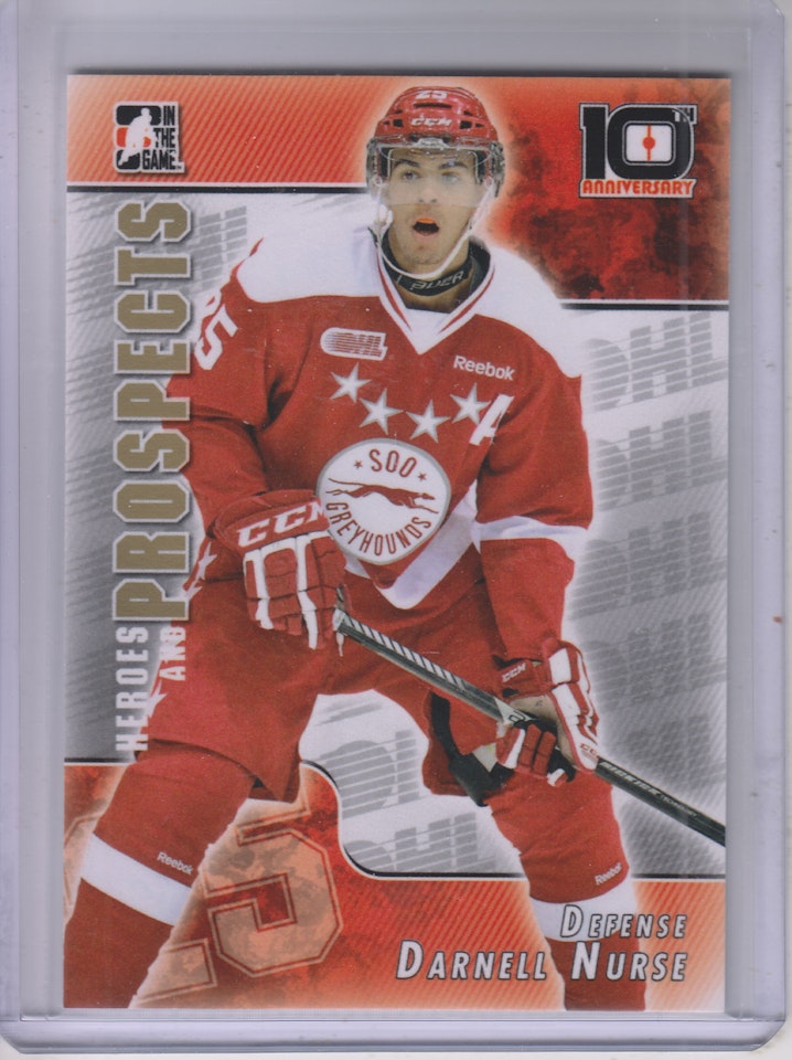 2013-14 ITG Heroes and Prospects Tenth Anniversary Tribute #T38 Darnell Nurse (25-383x2-OILERS)