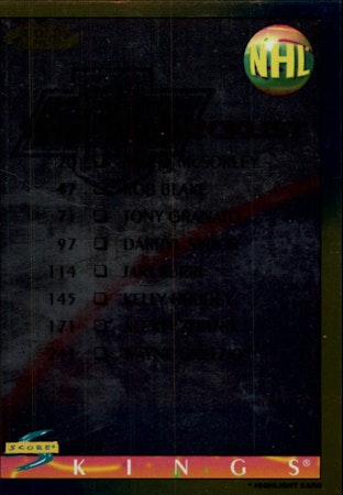 1994-95 Score Gold Line #268 Los Angeles Kings Montreal Canadiens CL (10-X356-NHLKINGS+CANADIENS)