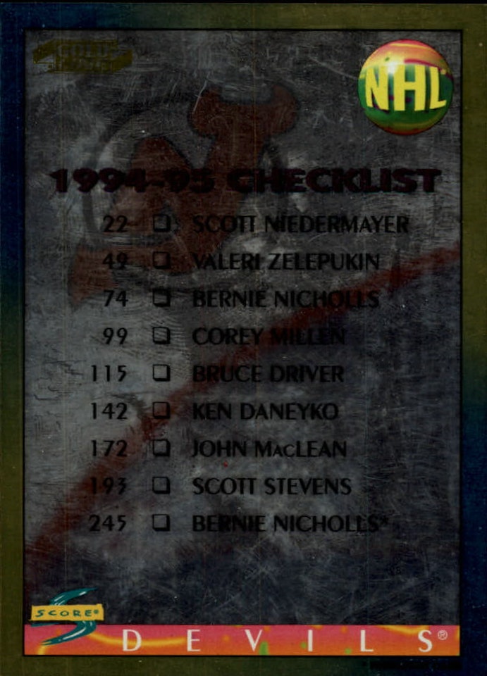 1994-95 Score Gold Line #269 New Jersey Devils New York Islanders CL (10-X356-DEVILS+ISLANDERS)