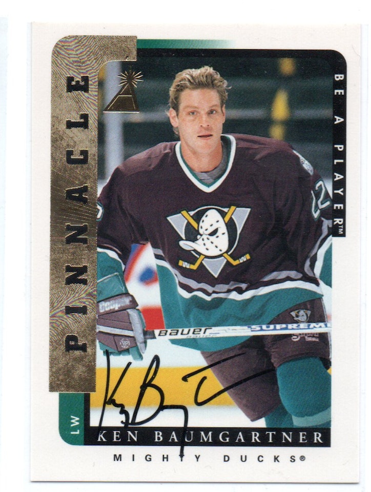 1996-97 Be A Player Autographs #32 Ken Baumgartner (25-X348-DUCKS)